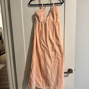 Orange and White Striped Sundress